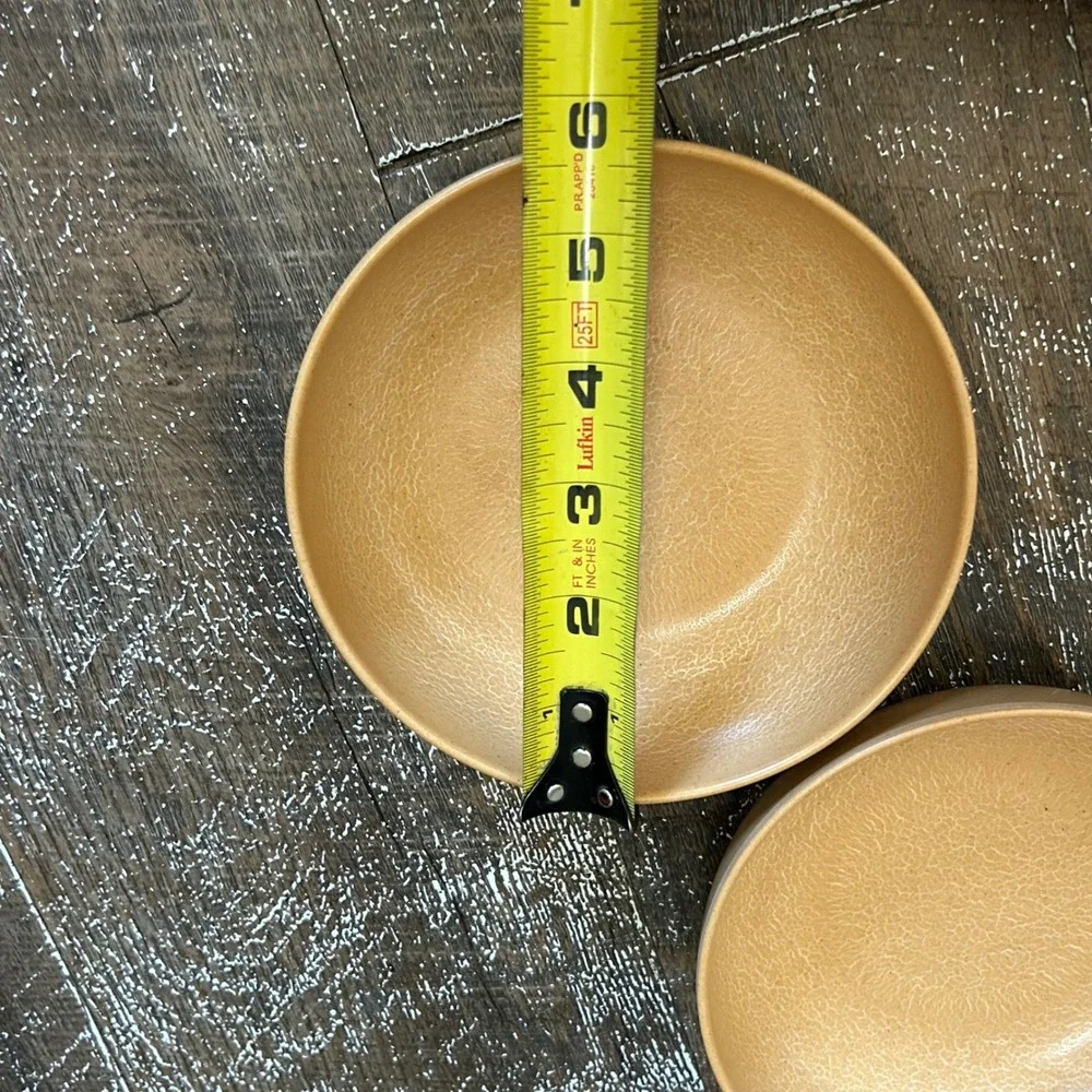 Ellingers Agatized Wood 60 Small Bowls Set of 5 Tan Mid Century Sheboygan WI 6in